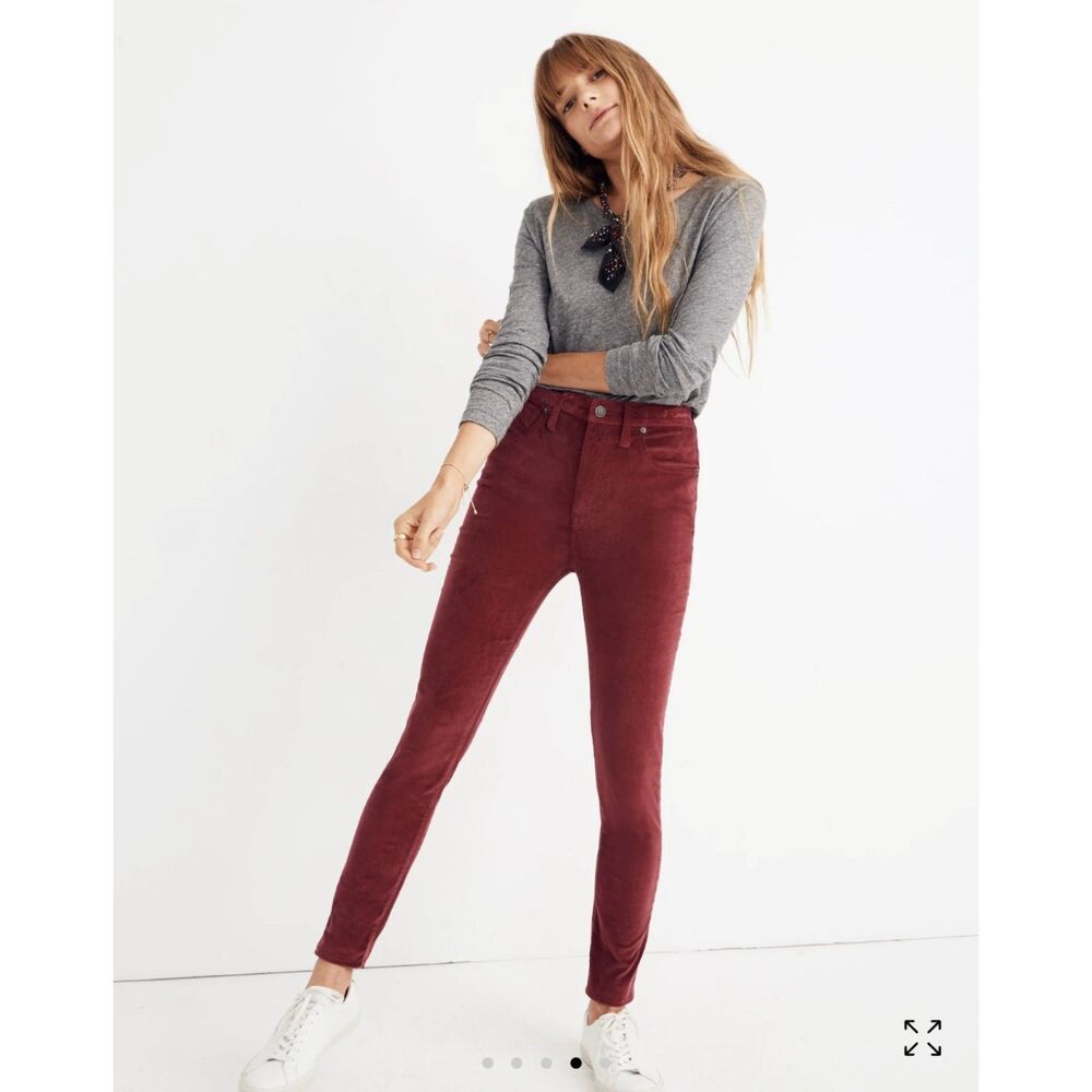 Madewell Women's Tall 10" High-Rise Skinny Jeans Stretch Velvet Edition Size 26